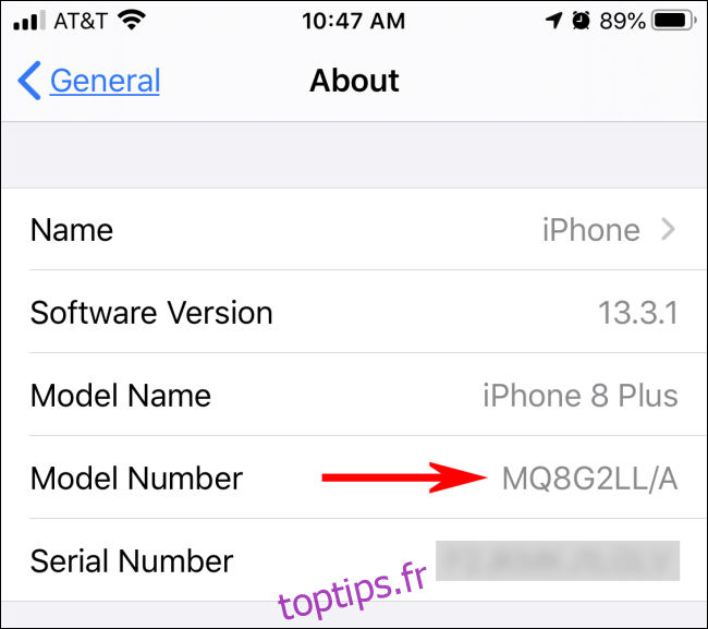 Trouvez le numéro de modèle de votre iPhone
