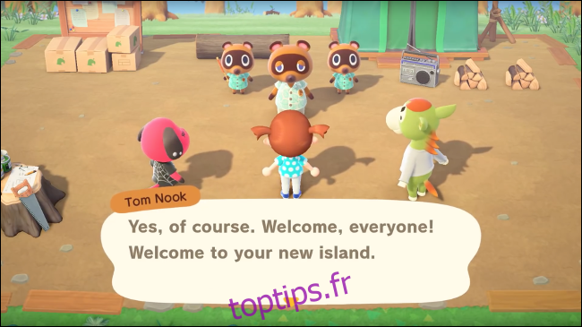 un groupe d'animaux dans Animal Crossing: New Horizons