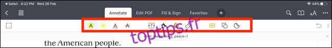 Jetez un œil à la barre d'outils Annoter dans PDF Expert 7