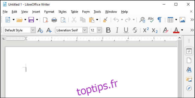 LibreOffice Writer sous Windows 10