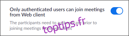 Seuls les utilisateurs authentifiés peuvent rejoindre l'option