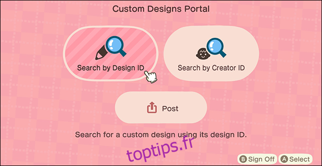 Animal Crossing New Horizons Design personnalisé Kiosk_Design ID