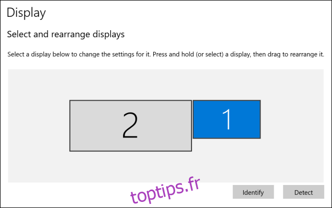 Les écrans ont été réorganisés dans Windows 10
