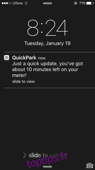Alerte QuickPark