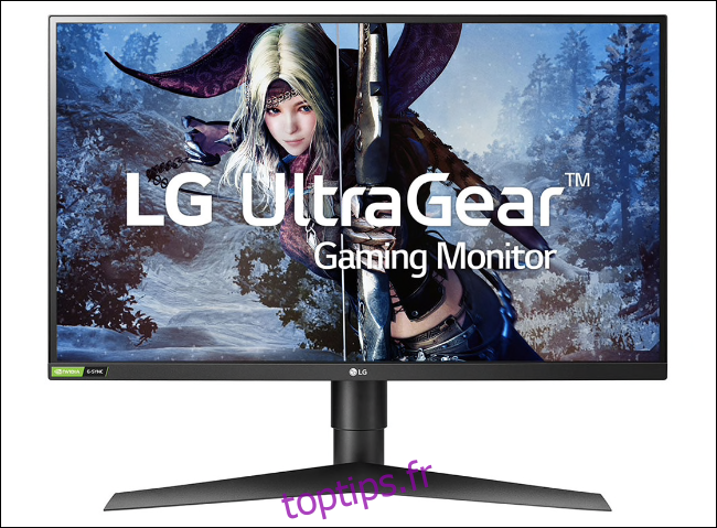 Le moniteur de jeu LG UltraGear 27 pouces IPS à latence de 1 ms. 