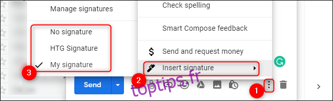 Gmail Choisissez la signature