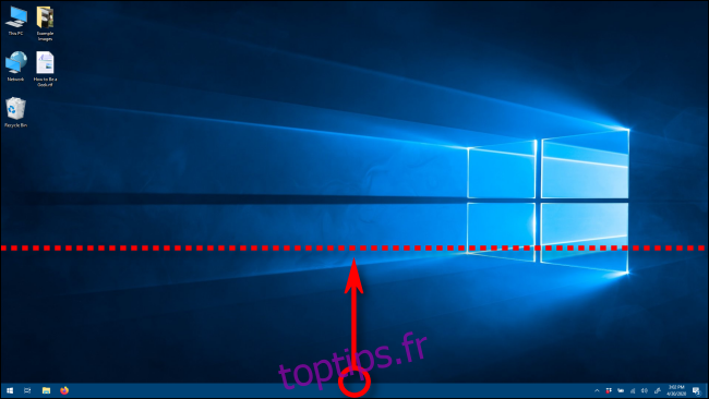 Modification de la hauteur de la barre des tâches sous Windows 10