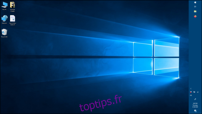 La barre des tâches dans une orientation verticale dans Windows 10