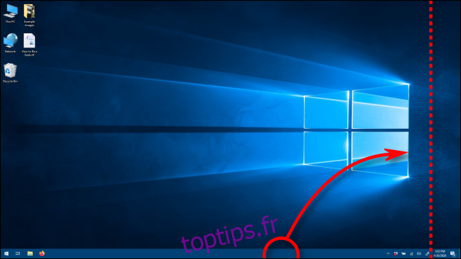Déplacez la barre des tâches vers une orientation verticale en la faisant glisser dans Windows 10
