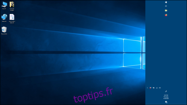 Une barre des tâches plus large dans Windows 10