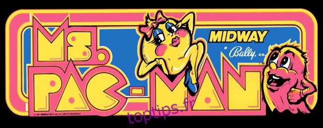 Le chapiteau d'arcade de Mme Pac-Man.