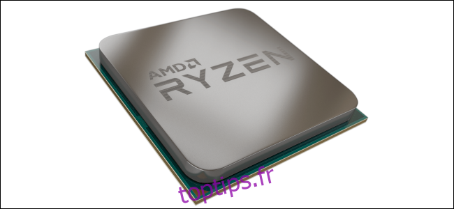 Un rendu d'un processeur AMD Ryzen.