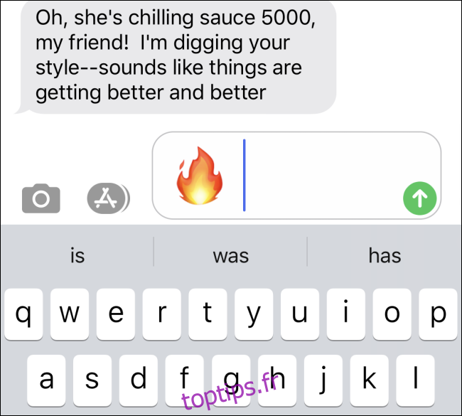 Insérer un emoji dans les messages Apple