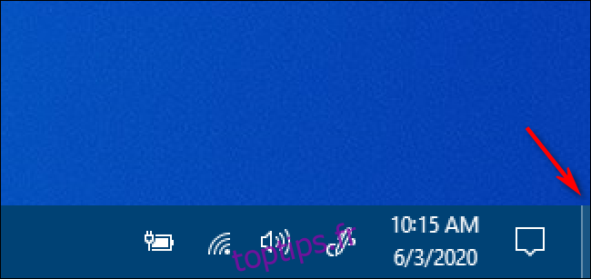 Le bouton Afficher le bureau de Windows 10