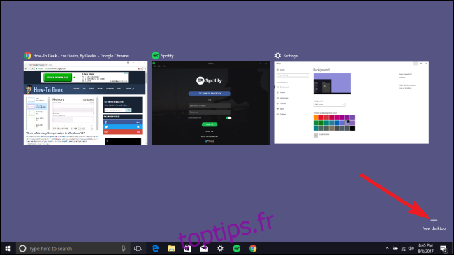 Bureaux virtuels dans Windows 10