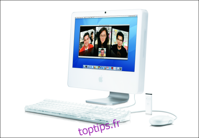 Un iMac Apple début 2006 avec un processeur Intel.