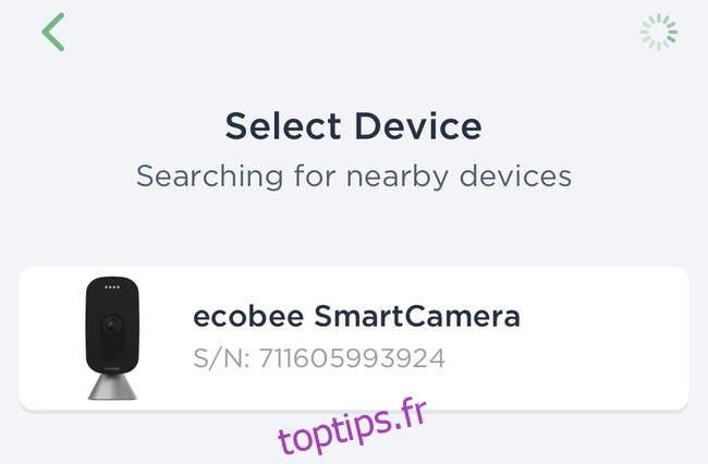 Trouver une SmartCamera ecobee