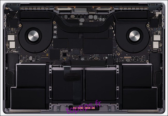 Le matériel d'un MacBook Pro 16 pouces 2020.
