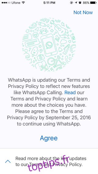 Comment arrêter le partage de données Whatsapp avec Facebook