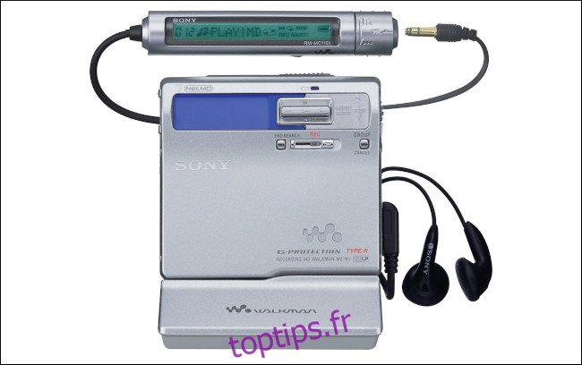 Un baladeur MiniDisc NetMD portable Sony MZN1.