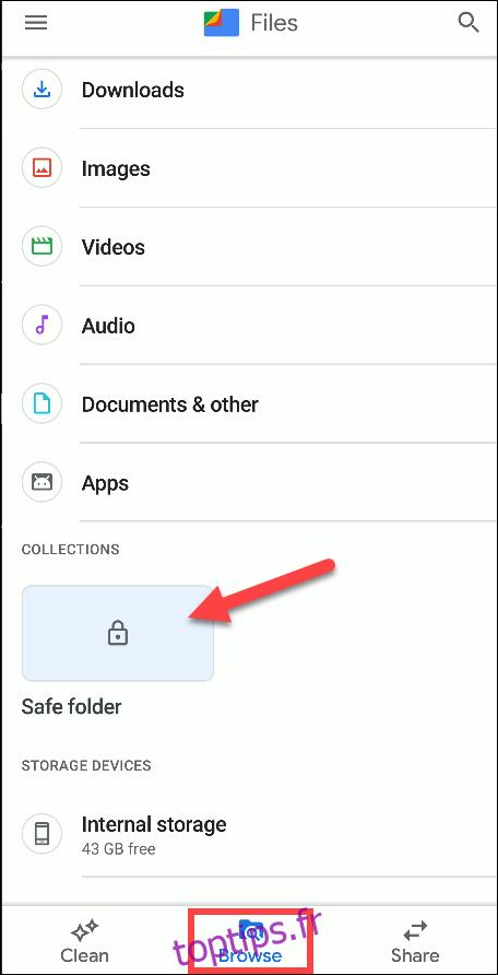 fichiers par google safe folder