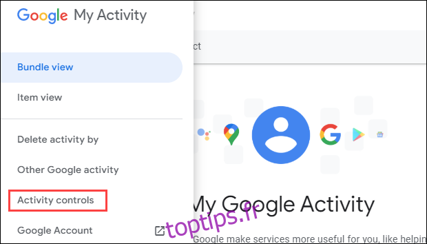 contrôles d'activité google