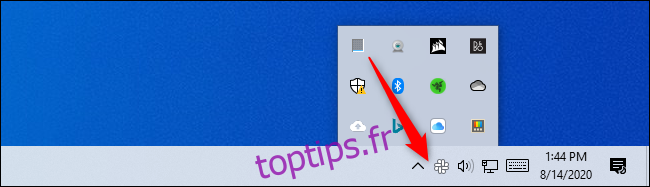 Afficher l'icône de la zone de notification du Gestionnaire des tâches sous Windows 10.