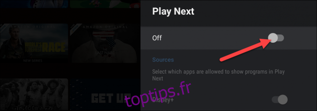 android tv supprimer jouer ensuite