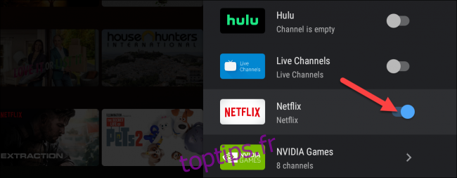 android tv ajouter une ligne netflix