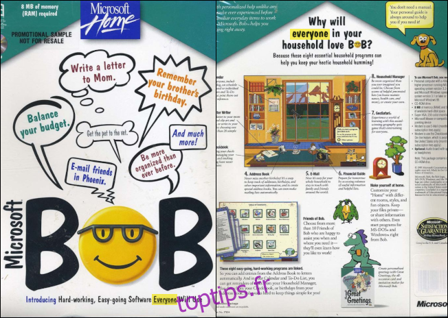 Brochure marketing pour Microsoft Bob.