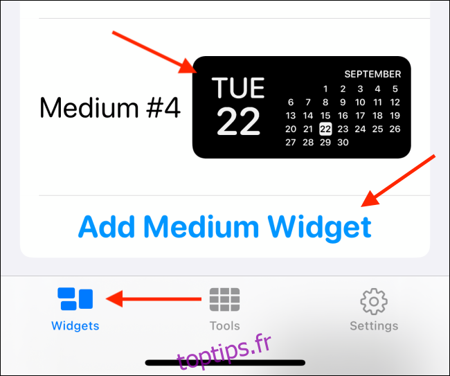 Créer un nouveau widget dans Widgetsmith
