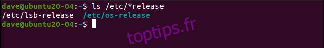 ls / etc / * release dans une fenêtre de terminal.