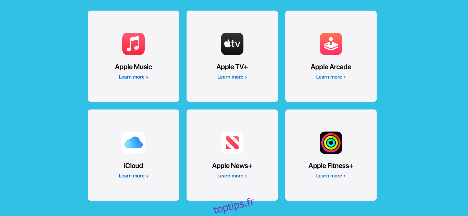 Un ensemble Apple One, comprenant Apple Music, Apple TV +, Apple Arcade, iCloud, Apple News + et Apple Fitness +.
