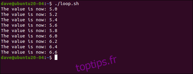 chmod + x loop.sh dans une fenêtre de terminal.
