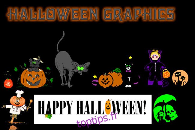 Un site Web Halloween Graphics sur GeoCities.