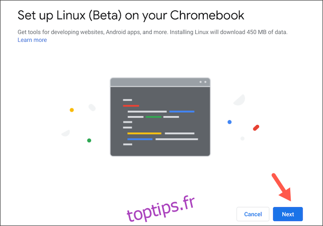 Configurer Linux sur Chromebook