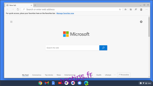 Microsoft Edge sur Chromebook