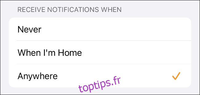 Recevoir des notifications d'interphone sur iPhone