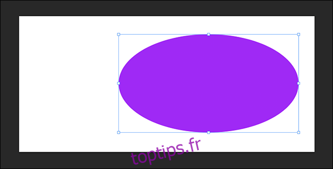 cercle violet déformé avec contrôles de transformation gratuits visibles