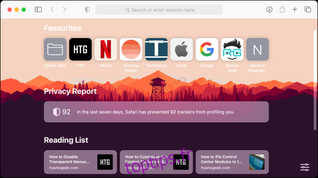 Comment personnaliser la page de démarrage de Safari sur Mac