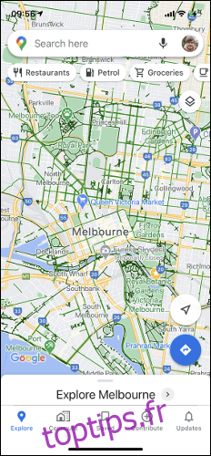 Carte cycliste Google Maps