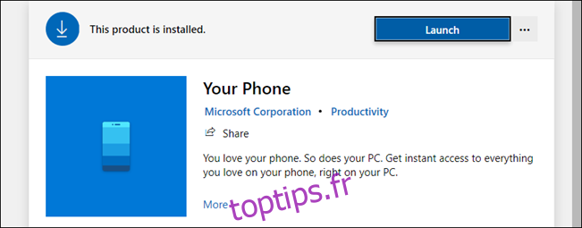votre téléphone dans le Microsoft Store