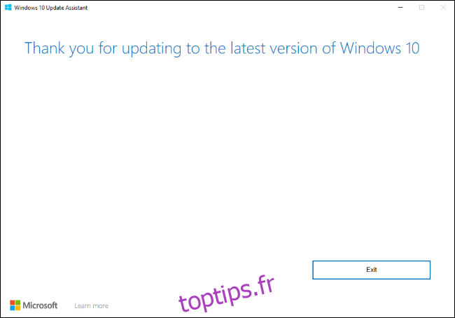 Assistant de mise à jour de Windows 10.