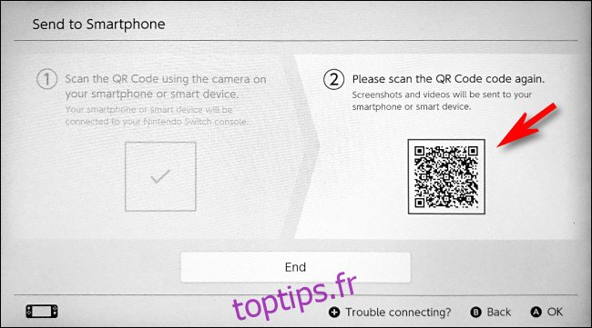 À l'aide de votre appareil intelligent, scannez le deuxième code QR sur le commutateur.