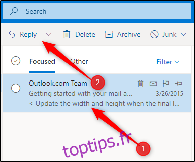 Répondre à un e-mail dans les étapes Outlook