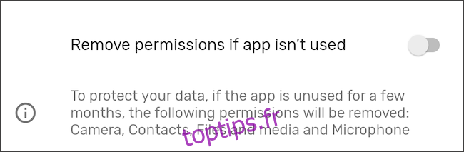 Configurer la suppression automatique des autorisations d'application sur Android