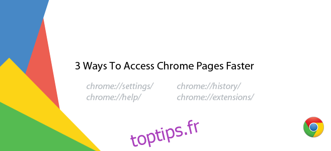 3 façons de contourner le menu d’options et d’accéder plus rapidement aux pages Chrome