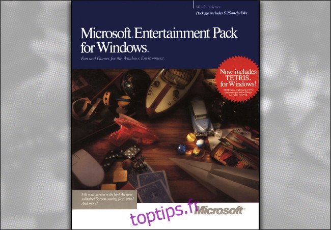 La boîte Microsoft Entertainment Pack pour Windows, vers 1990.