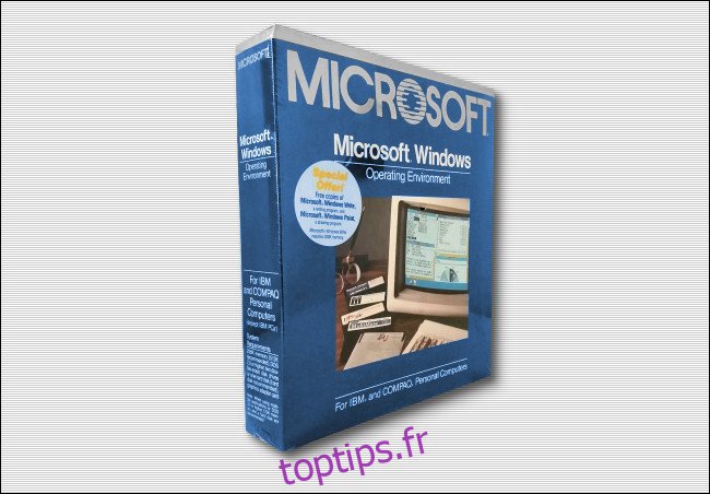 La boîte de logiciel Microsoft Windows.