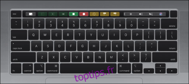Disposition du clavier Apple MacBook Pro 16 pouces
